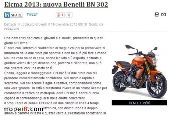 X{300Ħ܇(sh)Benelli BN 302